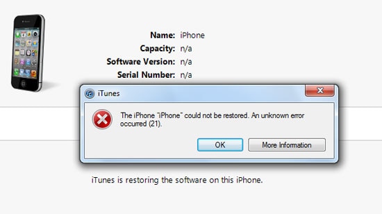iphone kan niet herstellen
