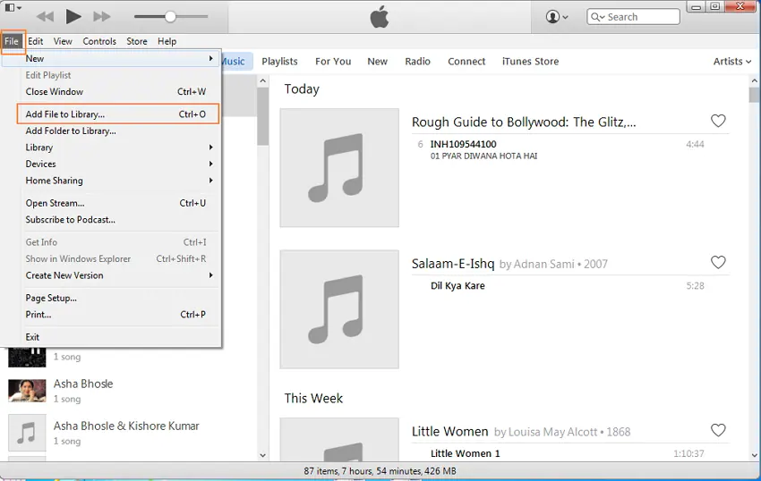 النقل من ipod shuffle إلى itunes- Add Folder to Library