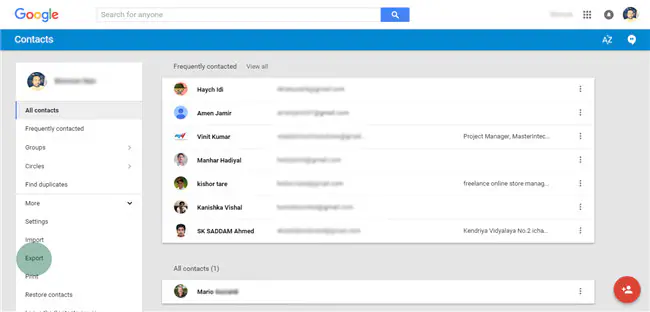 administrar los contactos de google