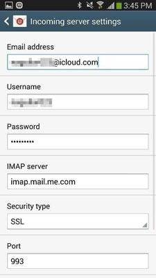 step 4 to set up iCloud account on Android