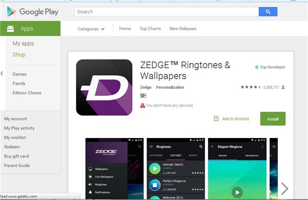 أفضل 20 تطبيقًا لنغمات الرنين لنظام Android لجعل هاتفك ممتعًا مع Zedge الخطوة 1