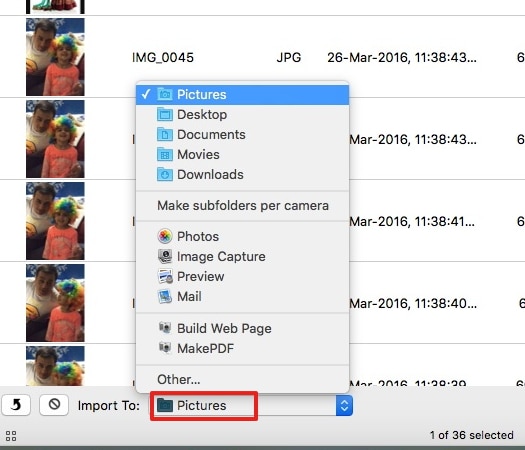 Transfer movies from iPad to Mac with Image Capture - Select iPad