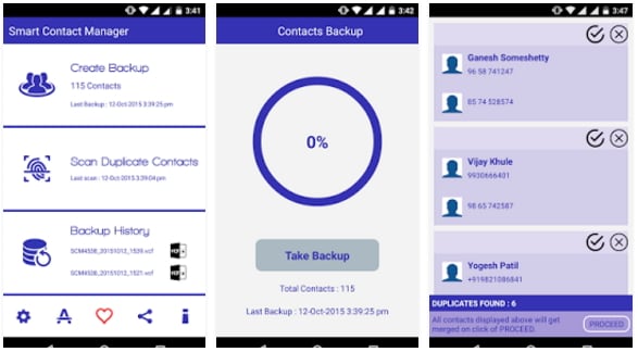 تطبيق استعادة البيانات في android - smart contacts manager