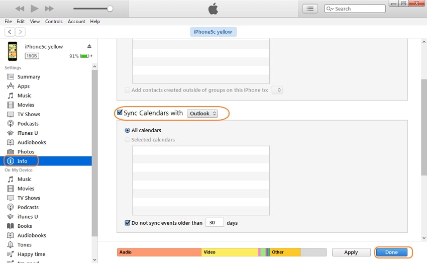 sync iCal with iphone - Step 3 for Sync iCal to iPhone using iTunes