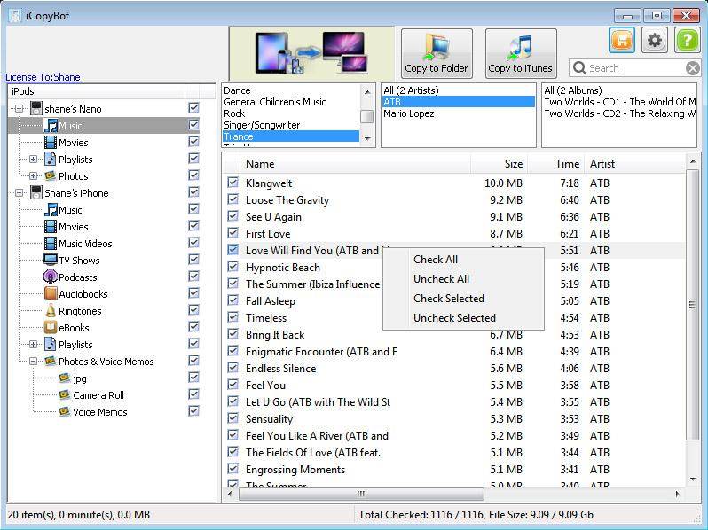 Transferências de iPod - Como transferir o iPod para o iTunes ou computador-iCopyBot