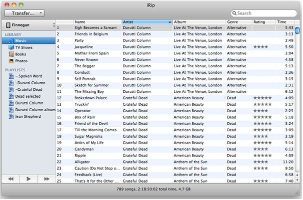 Transferências de iPod - Como transferir o iPod para o iTunes ou computador-iRip