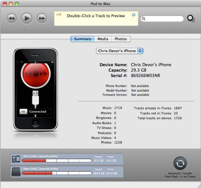 Transferências de iPod - Como transferir o iPod para o iTunes ou computador - Telefone para Mac