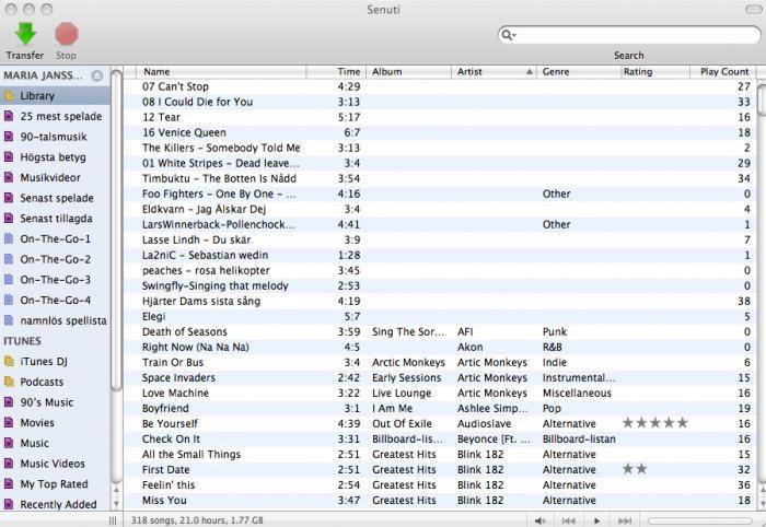 Transferências de iPod - Como transferir o iPod para o iTunes ou computador - Senuti