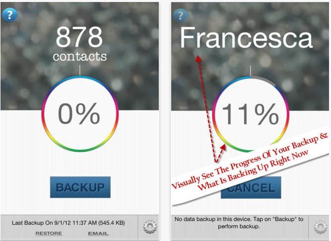 iOS backup app - Contacts Backup & Transfer