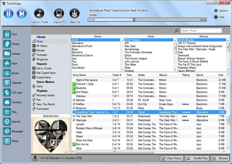 عمليات نقل iPod - كيفية نقل iPod إلى iTunes أو الكمبيوتر - TouchCopy
