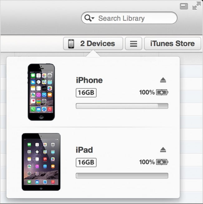 Transferir música del iPad al iPhone con iTunes - paso 2