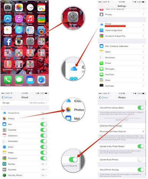 cómo transferir fotos de iphone a iphone con icloud