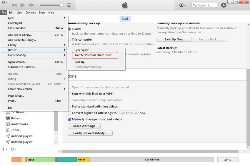 Transfiere Aplicaciones del iPad a la Computadora con iTunes - paso 2: ingresa a iTunes