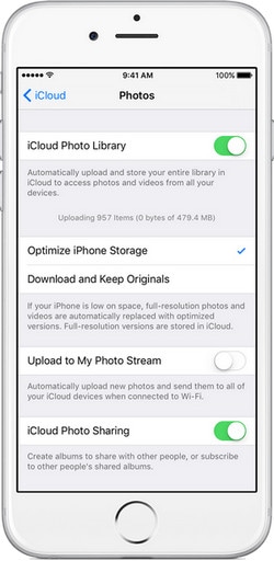 how to upload camera roll to icloud