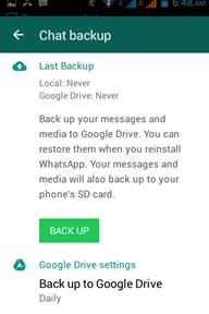 backup whatsapp messages-do a manual backup