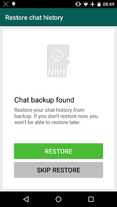 whatsapp backup found