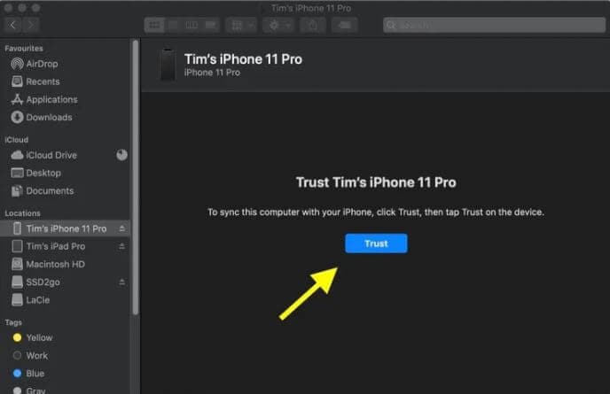 click trust on the mac
