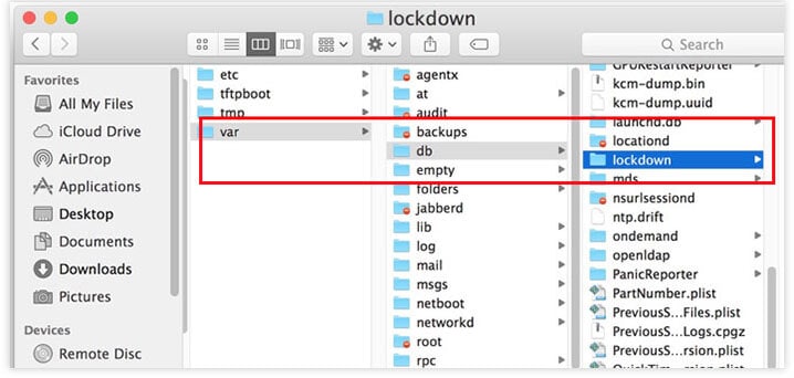 reset the lockdown folder mac
