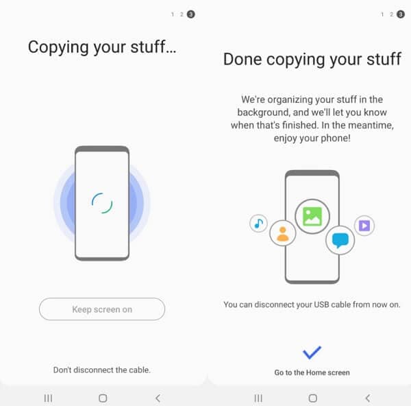 copy the backup content to your phone