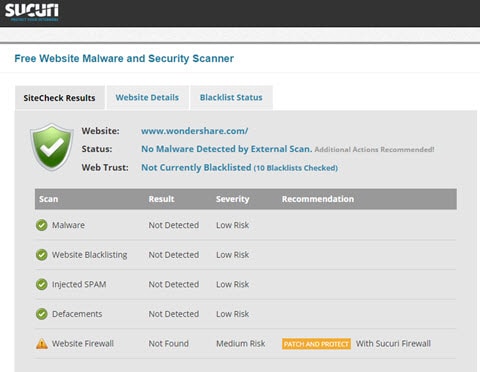 no malware detected