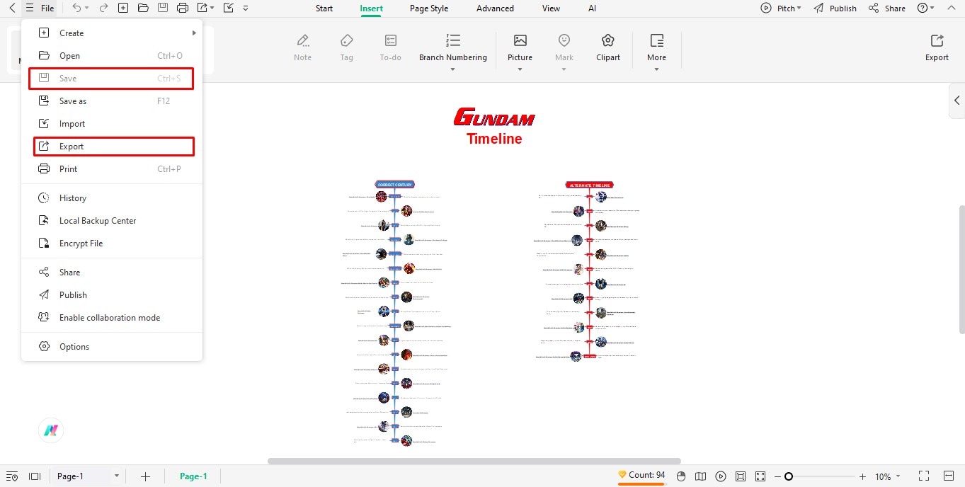 export file