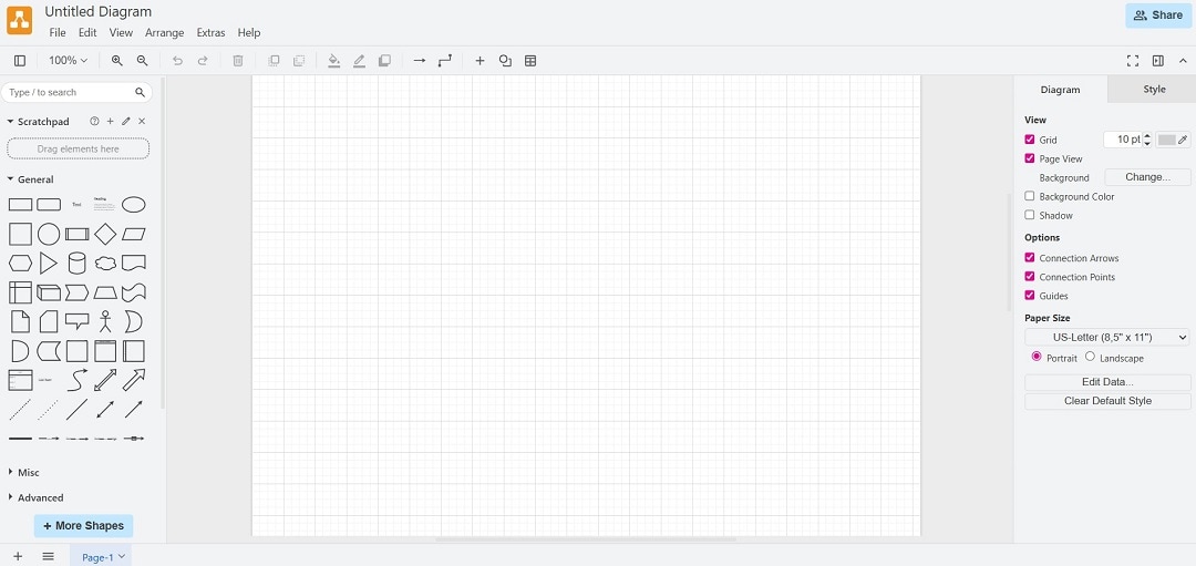 drawio-website-user-interface