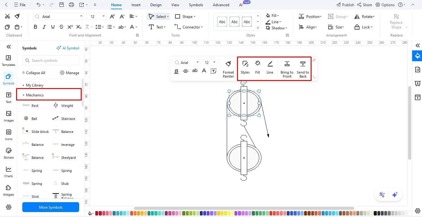 add-symbols-mechanics-edrawmax