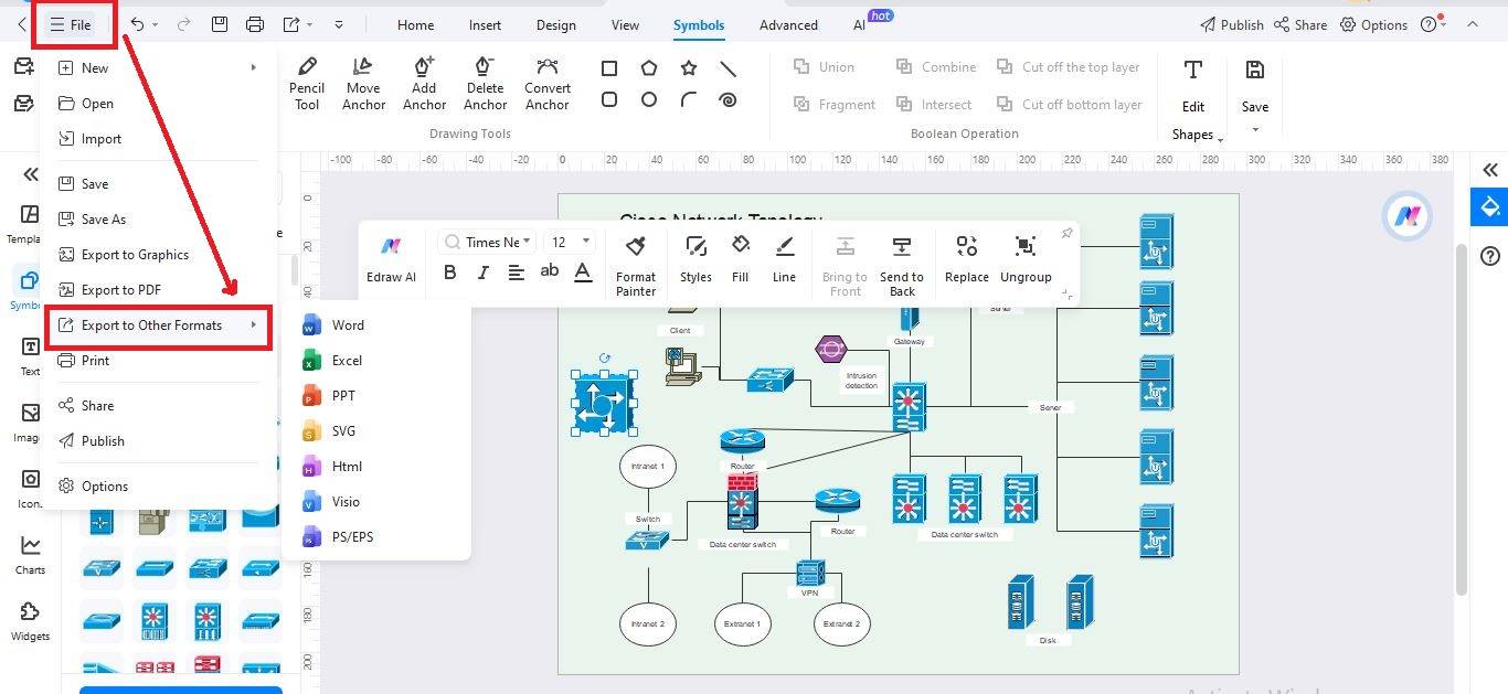 export or save your diagram
