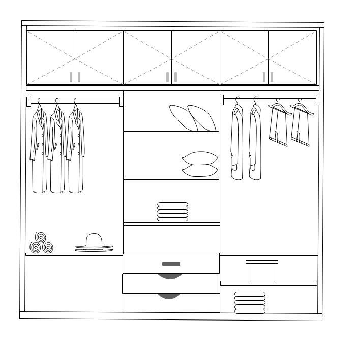 2.5 by 2.5 closet design example