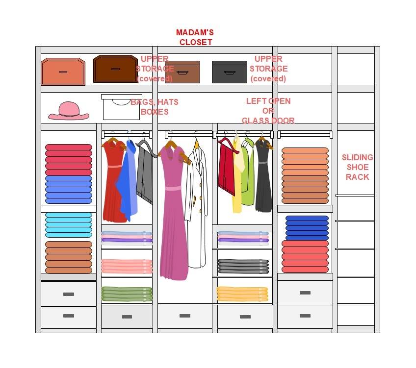 female closet design example