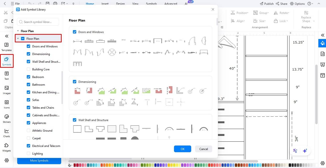 rearrange symbols closet design edrawmax