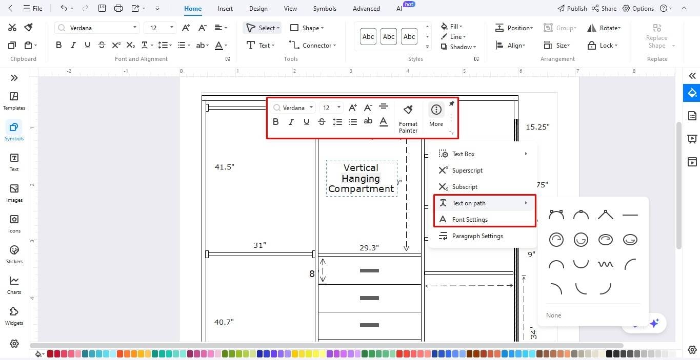 add labels closet design edrawmax
