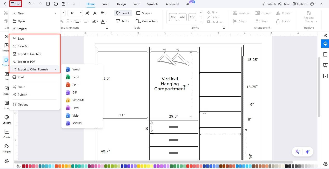 download the closet design edrawmax