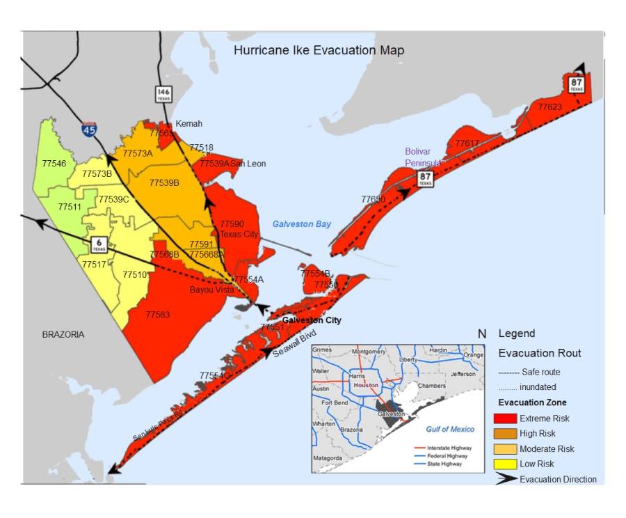 hurricane evacuation map