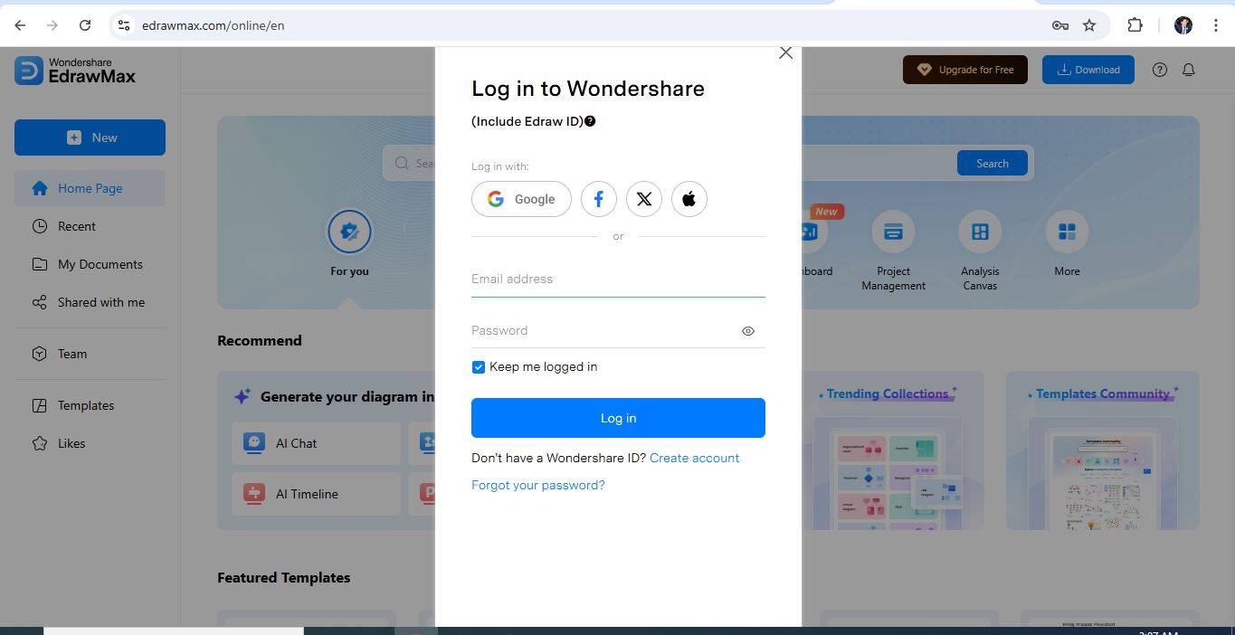 edrawmax-login-options
