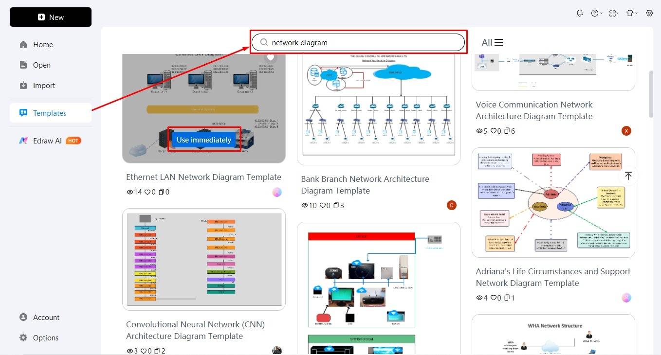 edit network diagram template edrawmax