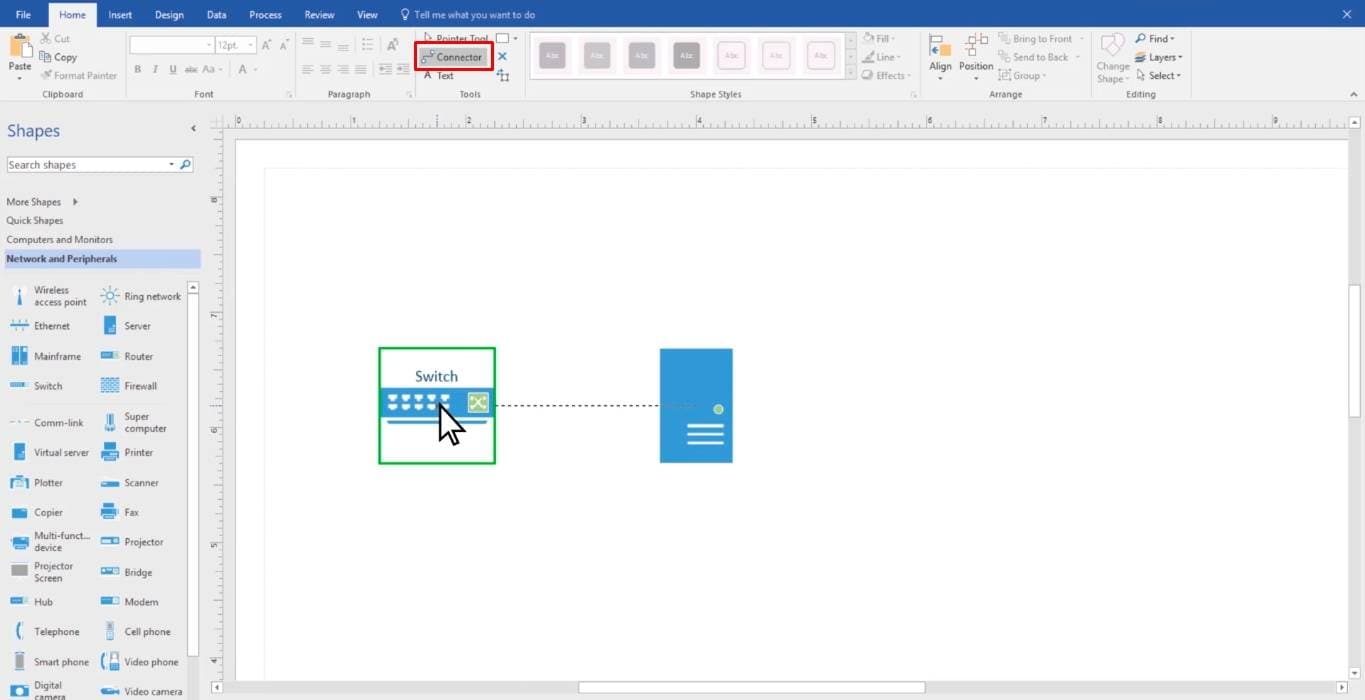build network connections visio