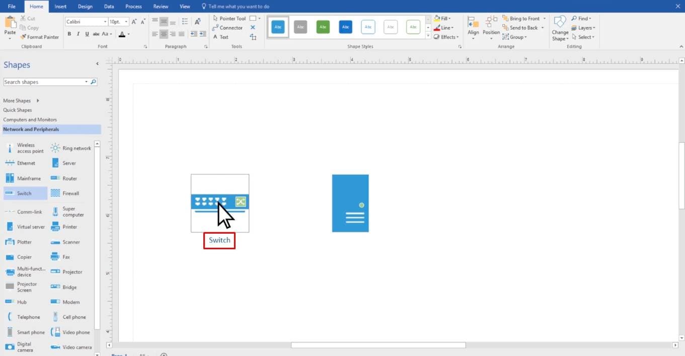 label network components visio