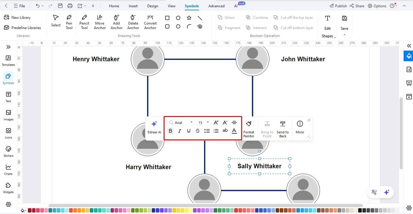 label family tree profiles edrawmax