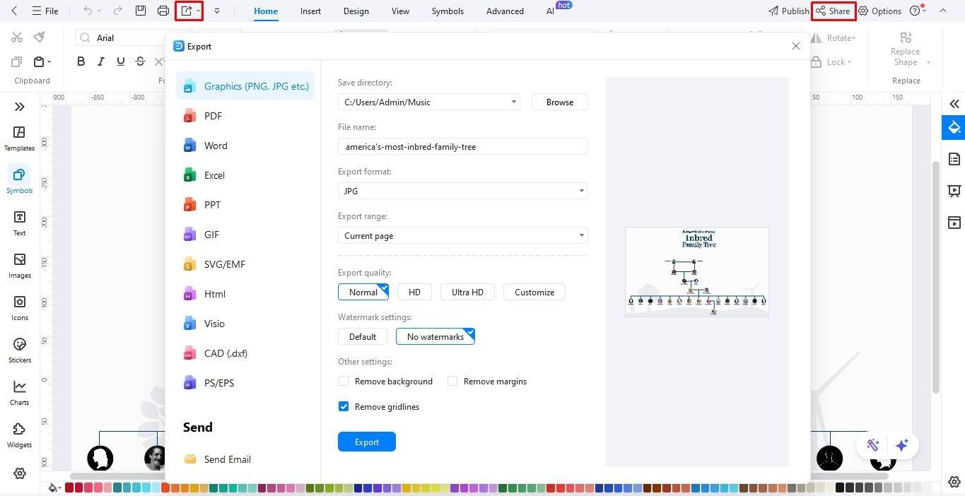 download and share family tree edrawmax