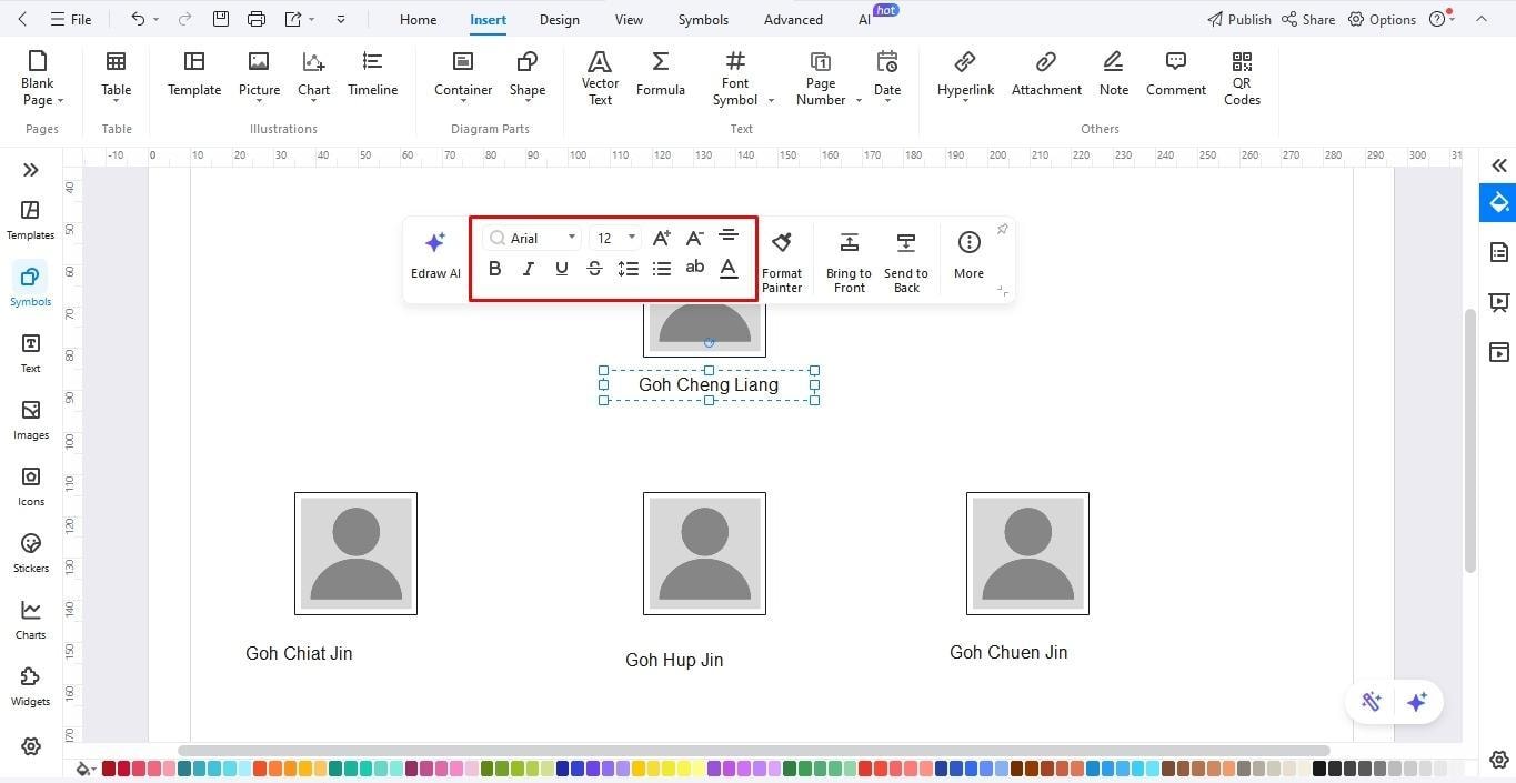 label family tree profiles edrawmax