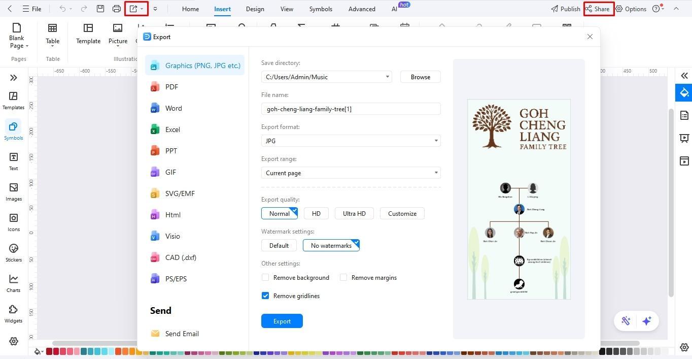 download and share family tree edrawmax