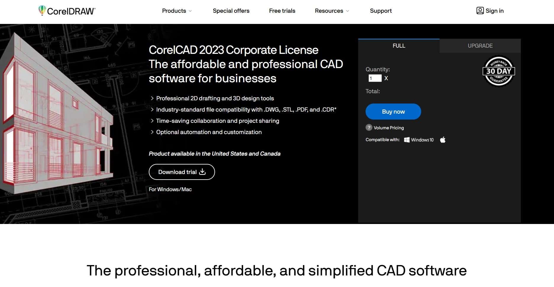 corel 2d  cad software