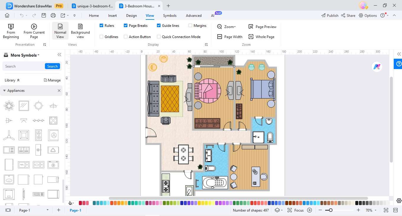 editing your 3 bedroom floor plan