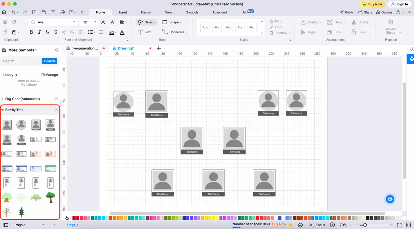 Family Trees with Three or More Generations