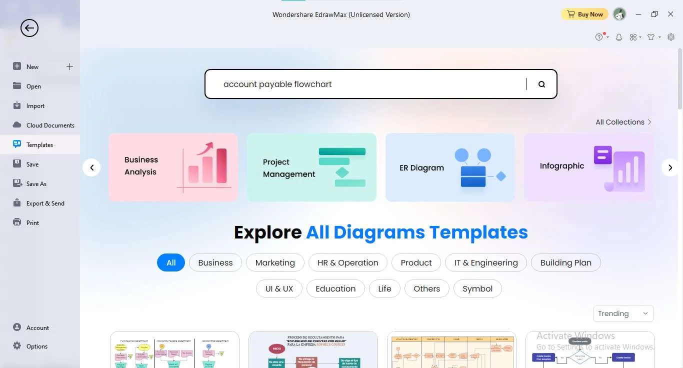 modello di diagramma di flusso del conto da pagare edrawmax