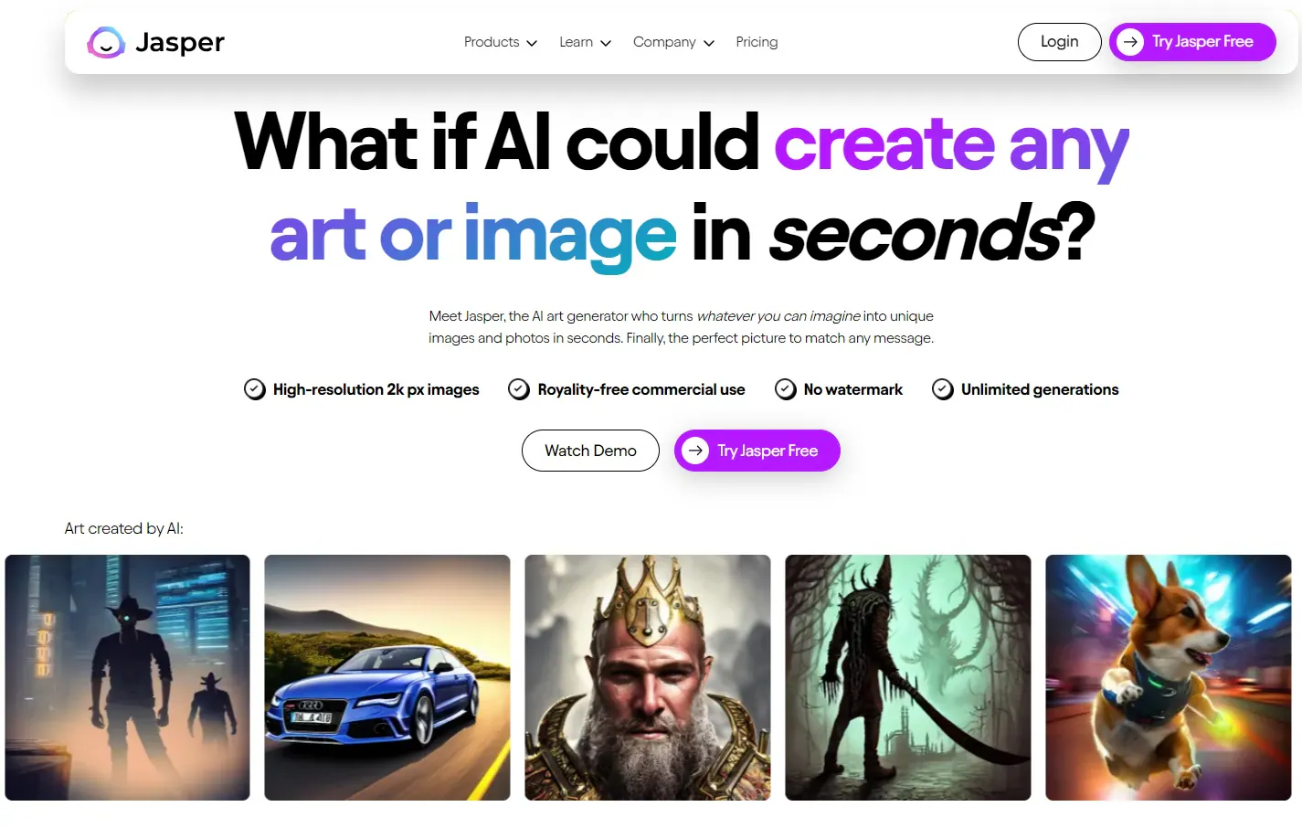 interfaccia utente di jasper ai art