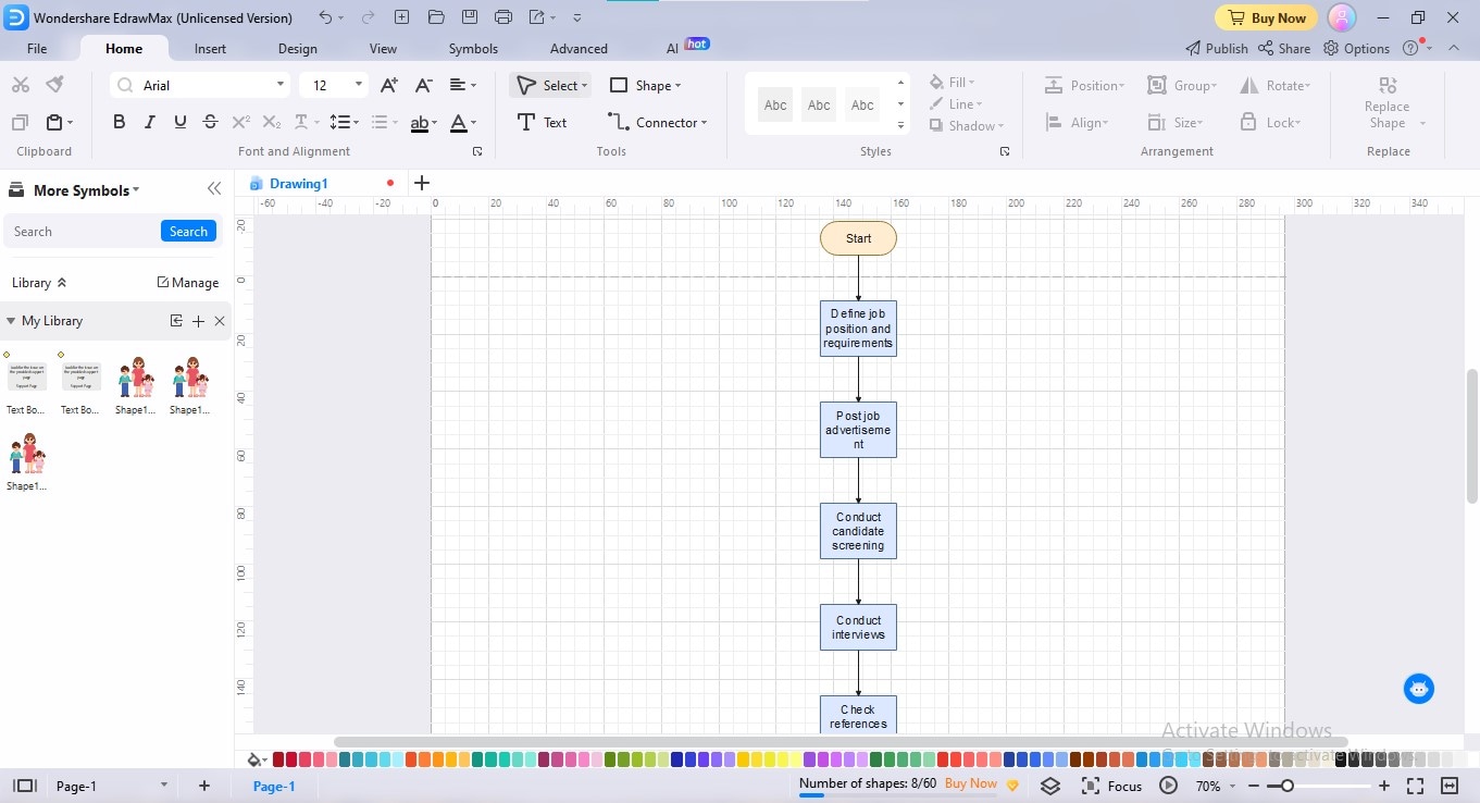 KI-Flussdiagramm erstellt in Edrawmax