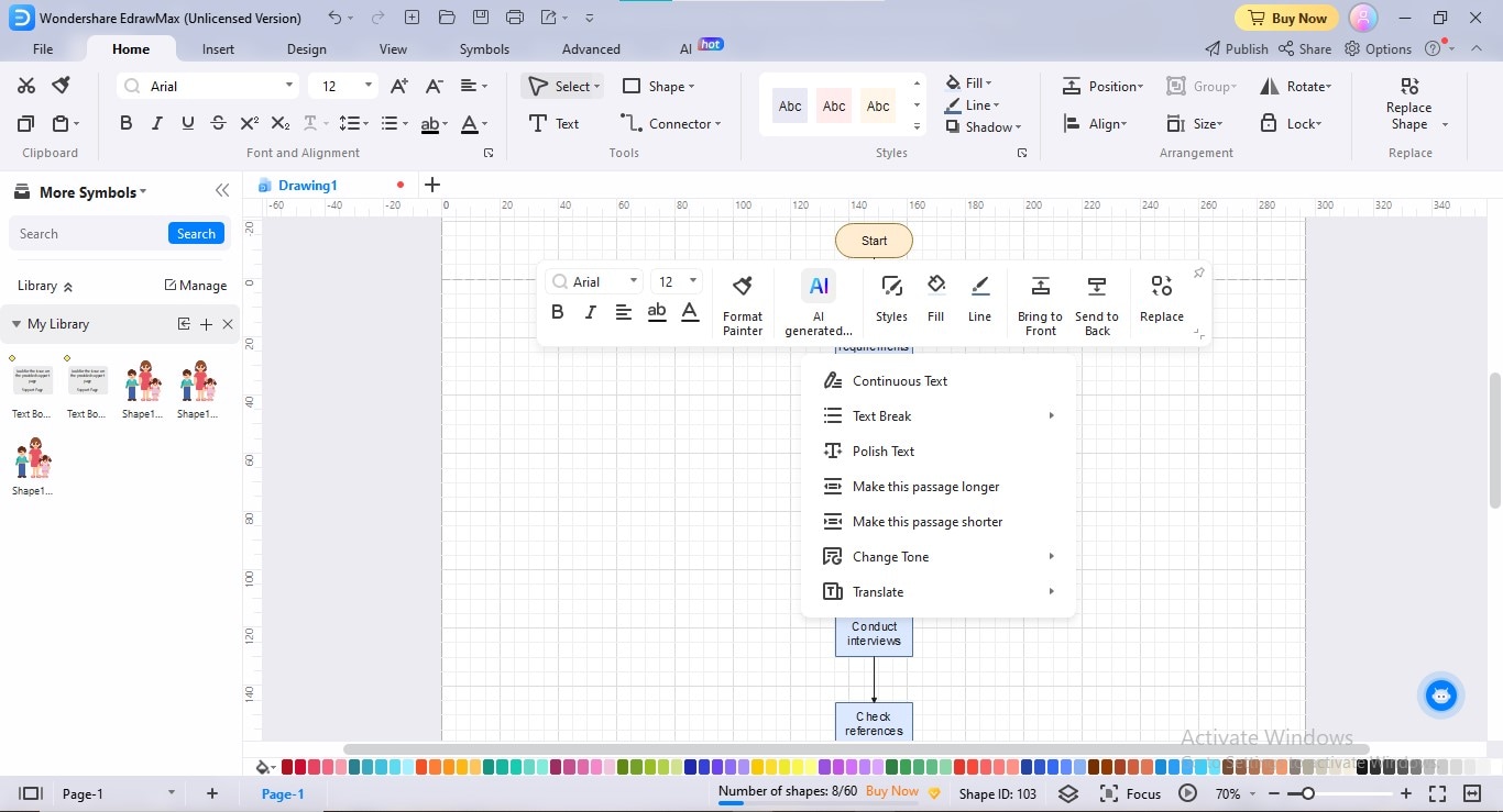 organigramme d'edrawmax pour le contenu généré par l'intelligence artificielle