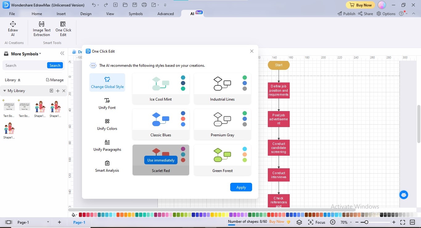 one click edit edrawmax ai flow chart